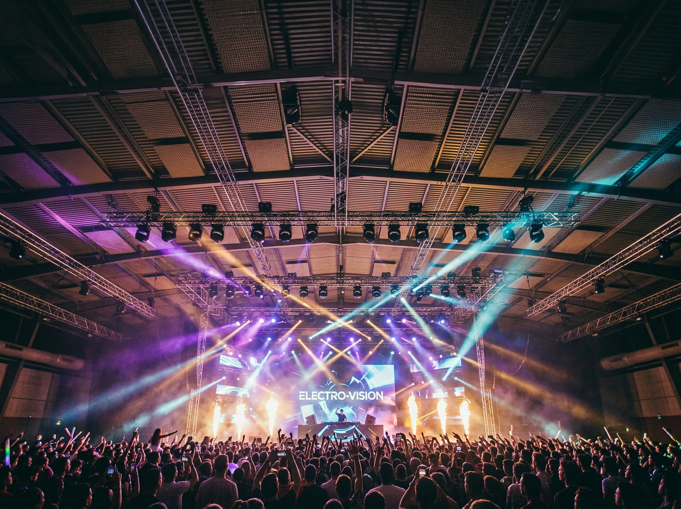 Juego de luces en evento profesional